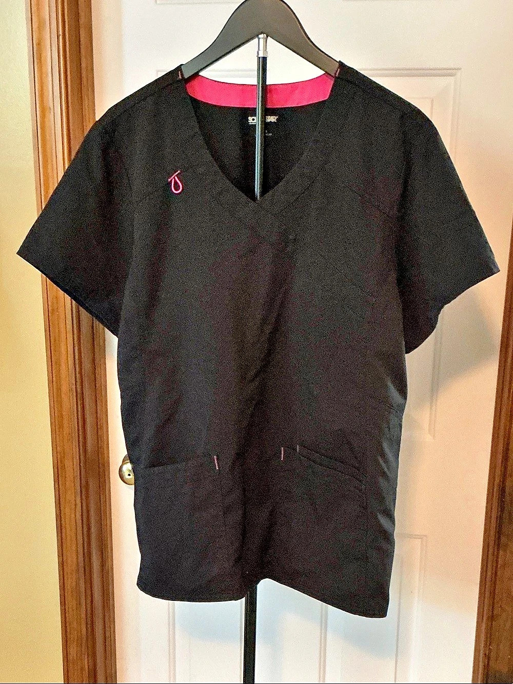 Scrubstar Black V-Neck Scrub Tunic Size XL